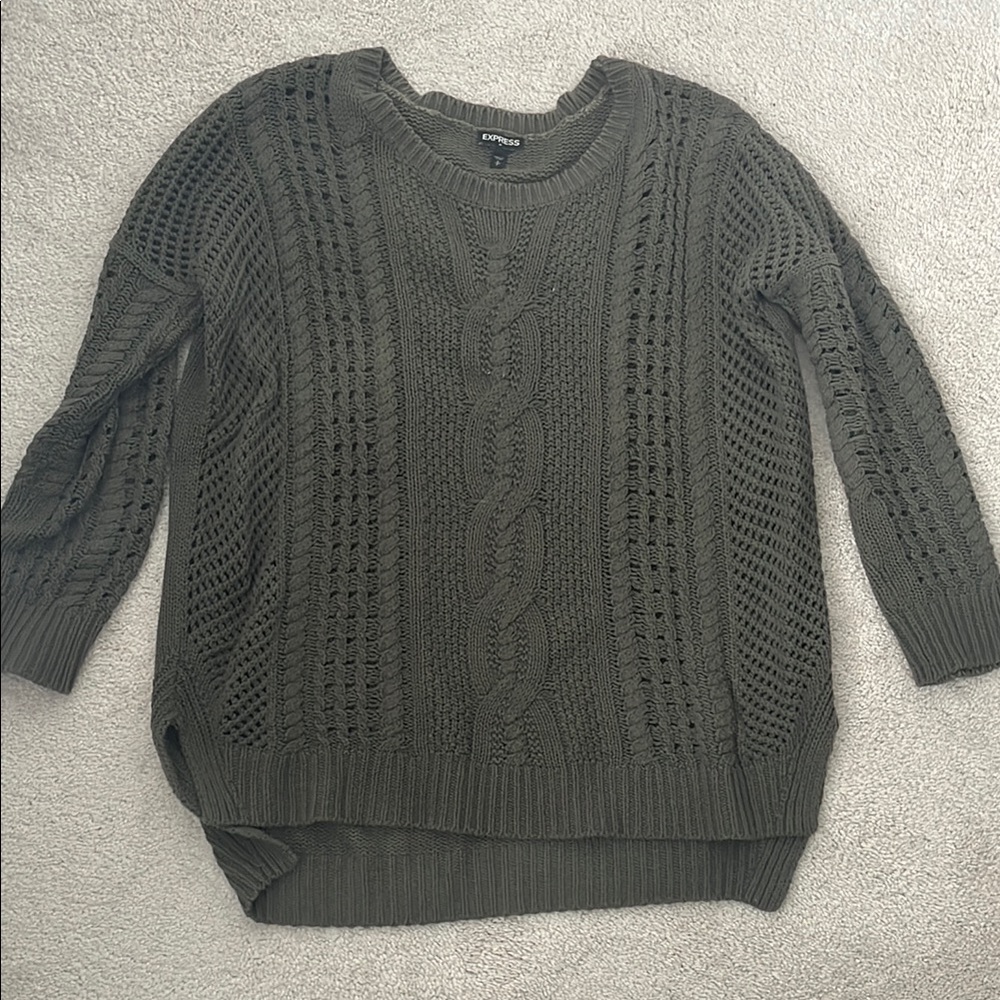 Express Cozy Olive Green Sweater